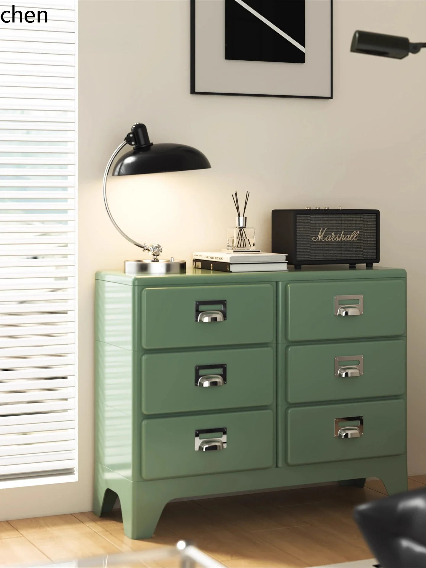 DSARetro Chest of Drawers Bedroom Bedside Small Apartment Dining Side Vintage Drawer Storage Ins Decorative Storage Side Cabinet