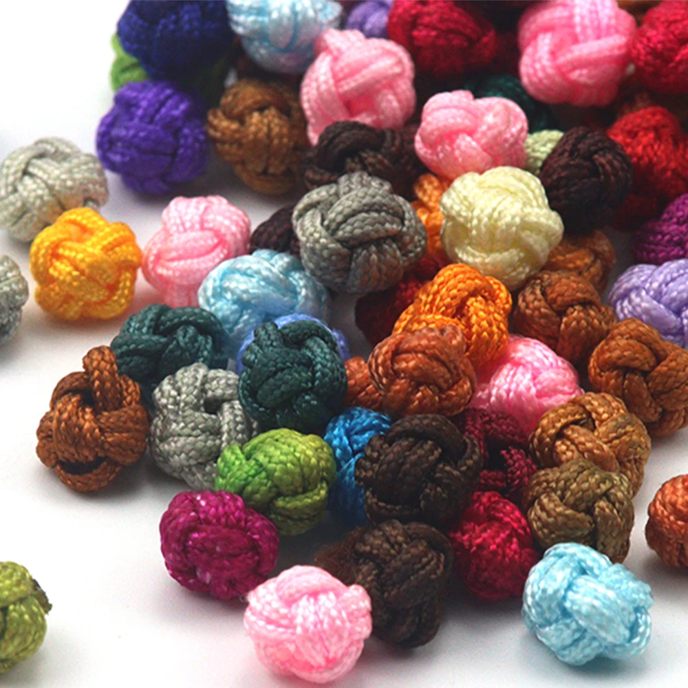 6/8MM 26pcs/lot Chinese knot pineapple buckle bracelet necklace woven spacer beads DIY jewelry accessories