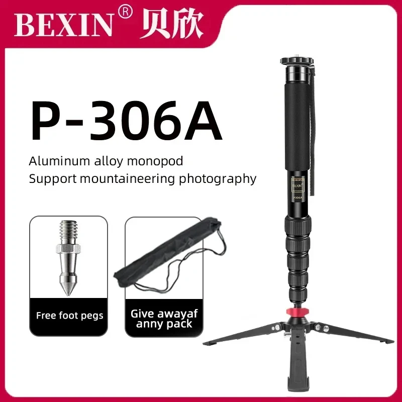 BEXIN P306A Professional Aluminum alloy Portable Travel Monopod Bracket Can Stand for Digital DSLR Camera