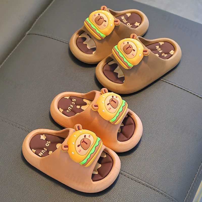 

Capybara Slippers Cute Children's Bathroom Sandals 2026 Summer Anti-slip Cartoon Slippers Comfort Platform Kids Outdoor Slippers