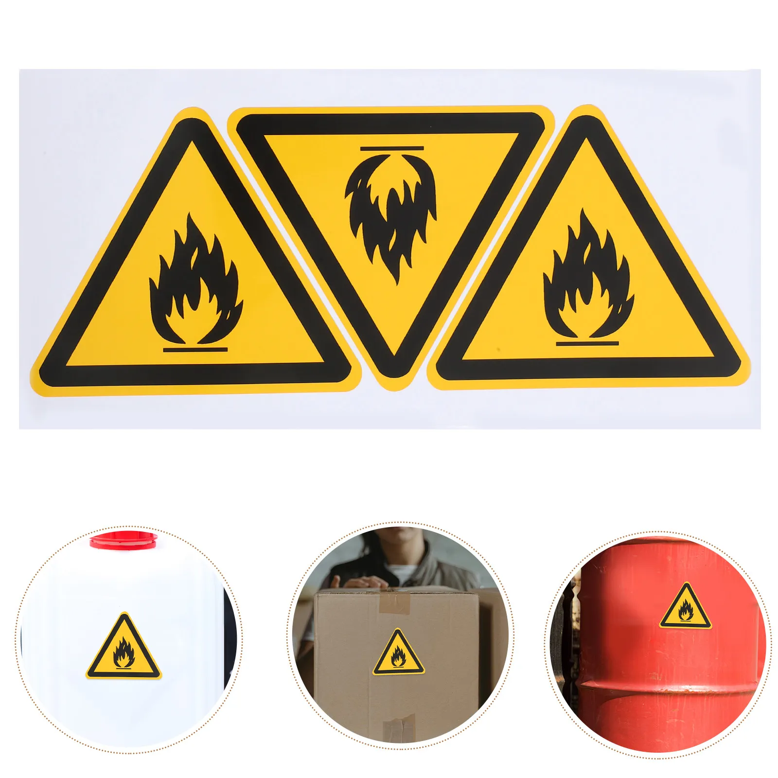 

6Pcs Warning Stickers Heavy-Duty Adhesive Safety Signs for Indoor Outdoor Use Caution Hazard Decals Flame Resistant