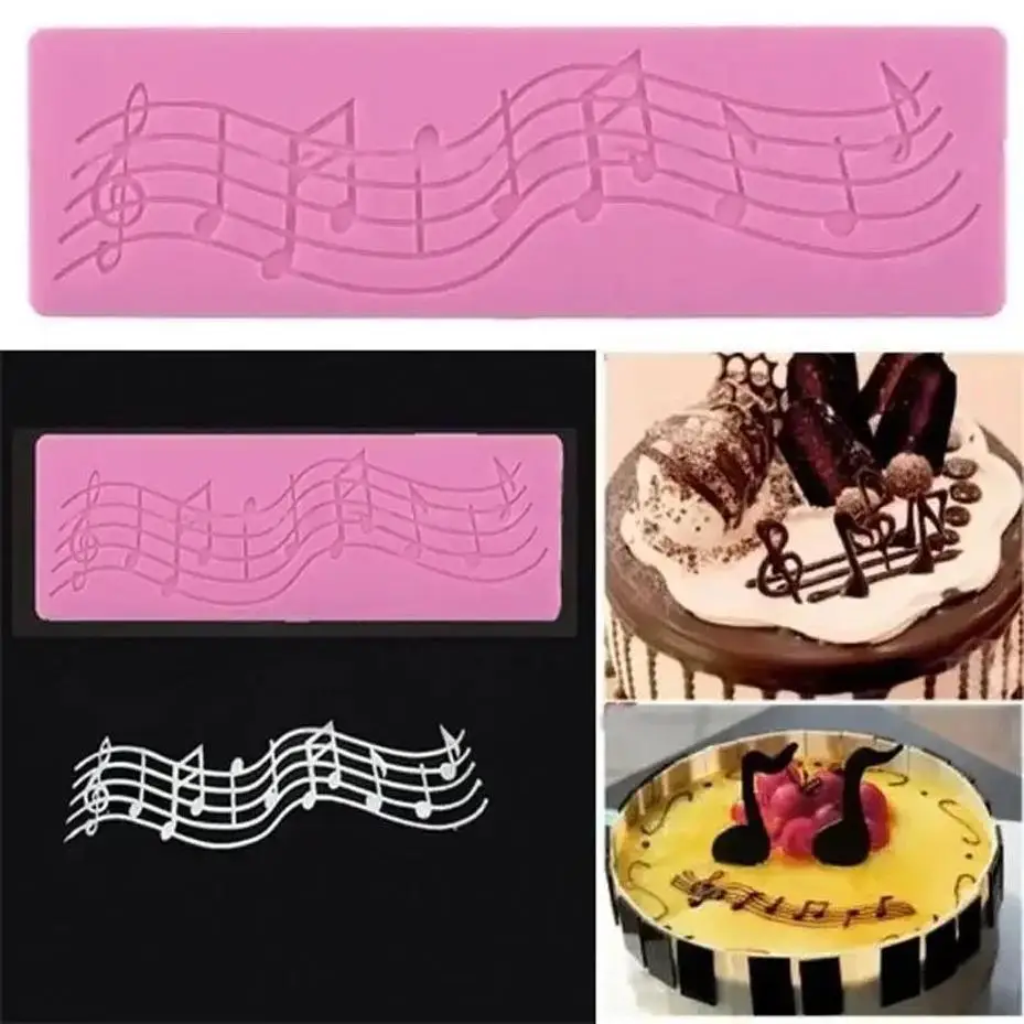 New Cake Decoration Molds Music Lace Silicone Mold Lace Note Silicone Cake Wedding Cookie Chocolate Silicone Molds Pastry Tools