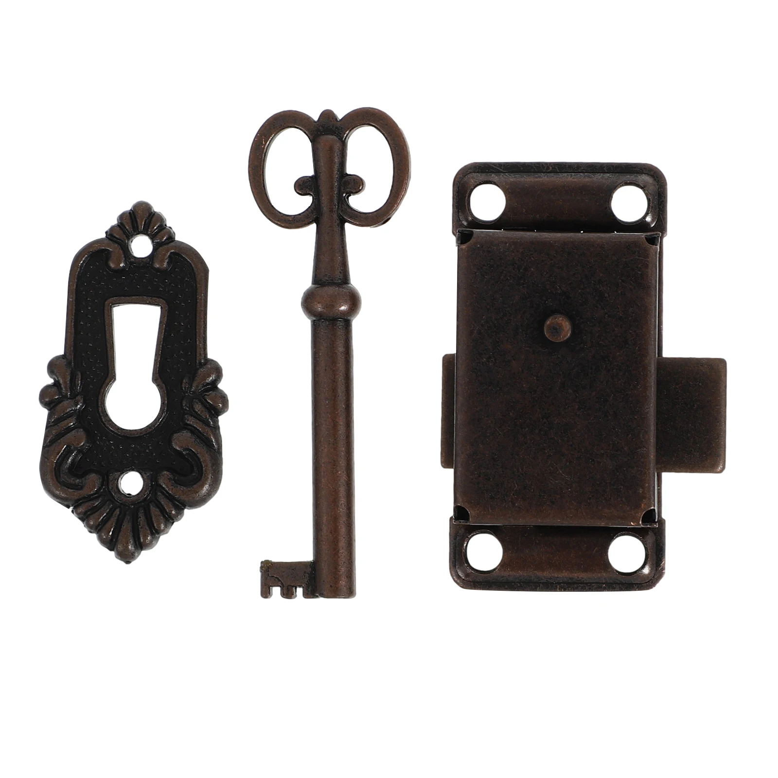 

2 set 2 Sets Cabinet Locks Decorative Knobs Jewelry Box Latches Vintage Latches for Boxes Furniture Metal Red Classic Hardware