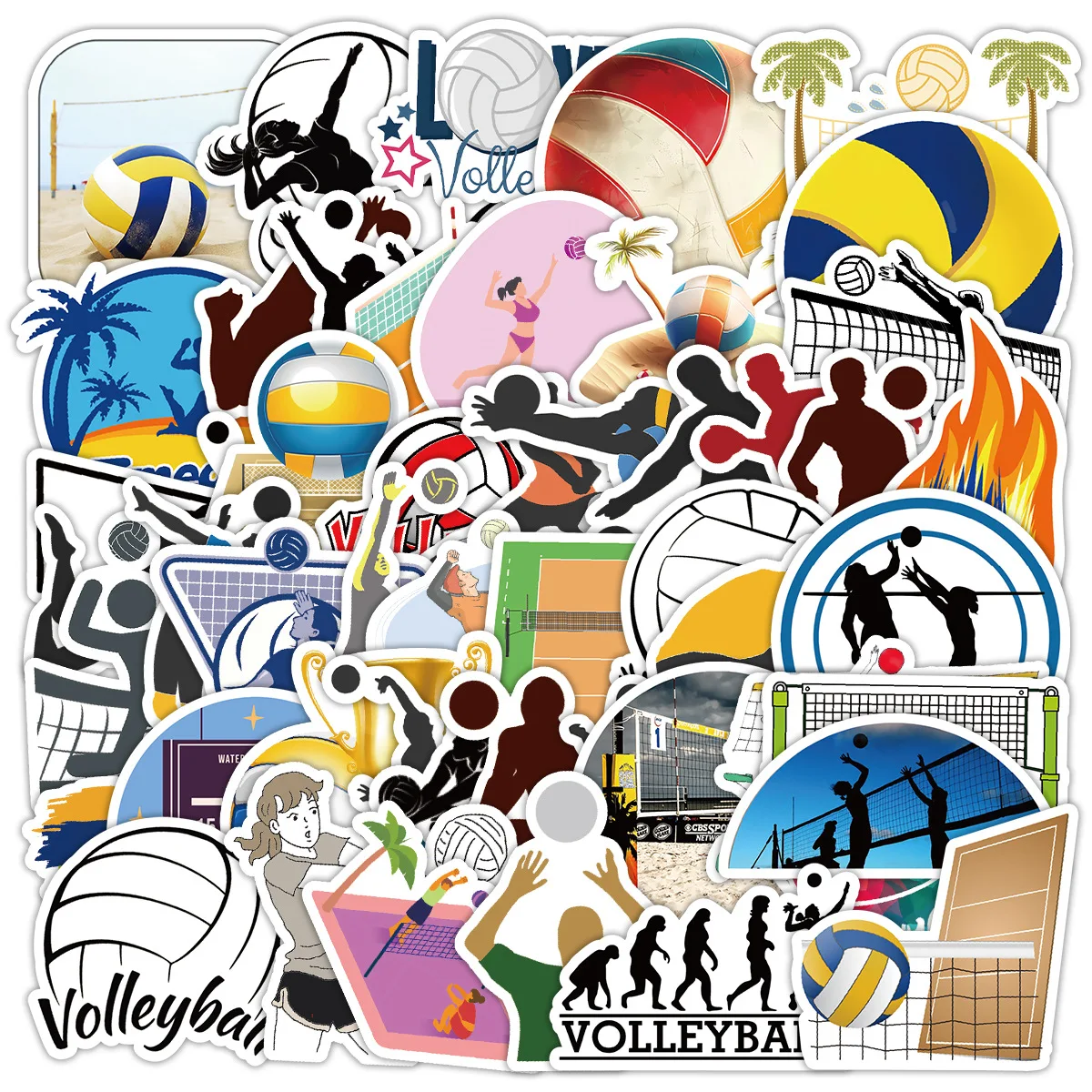 

10/50PCS Cartoon Volleyball Sticker Sports Graffiti Waterproof Decal Creative DIY Water Cup Stationery Box Laptop Desk