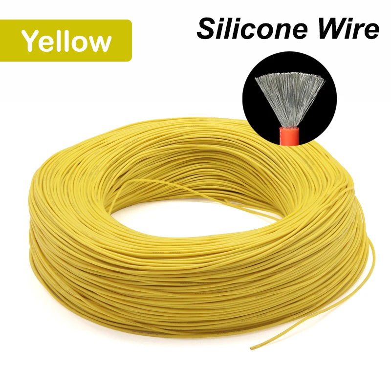 NONE 1/5M weicher Silikondraht 30 28 26 24 22 20 18 16 15 14 13 12 10 8 6 4AWG Hochtemperatur-flexibles Kupfer-hitzebeständiges Kabel 3