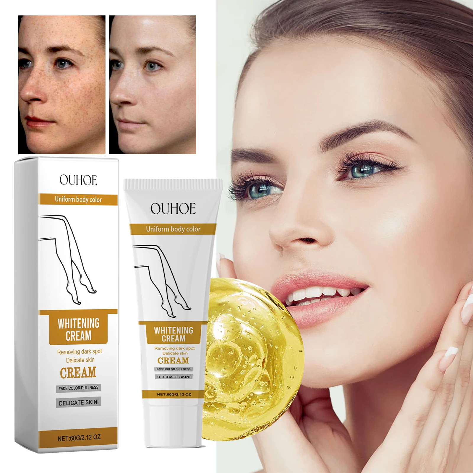 OUHOE Brightening Cream for Spot Whitening, Tender Skin, Refreshing Moisturizing, Brightening Skin, Facial and Body Cream