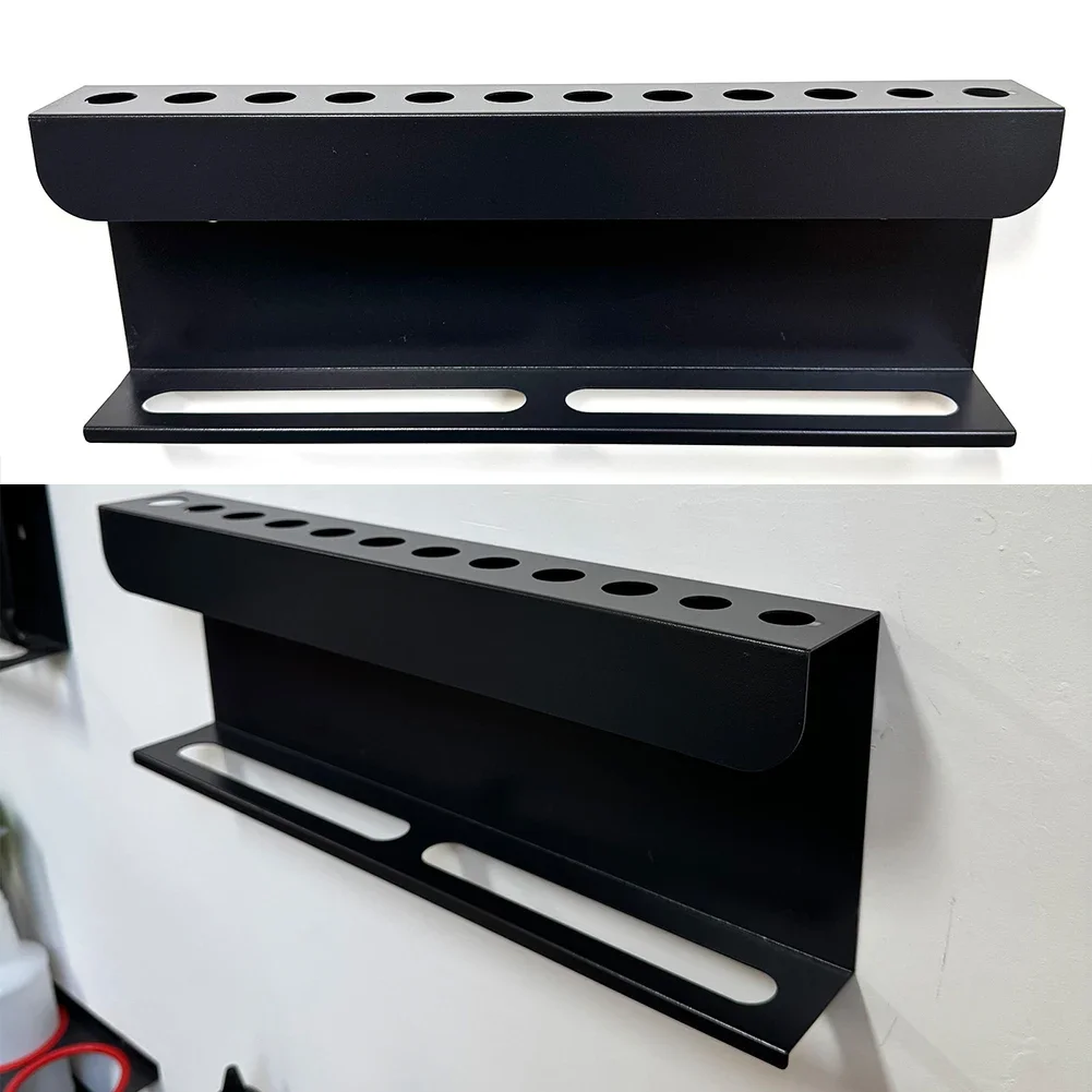 Metal Brush Holder Rack For Car Detailing Supplies Wall Mounted Organizer Supporting Brushes And Standard Size Spray Bottles