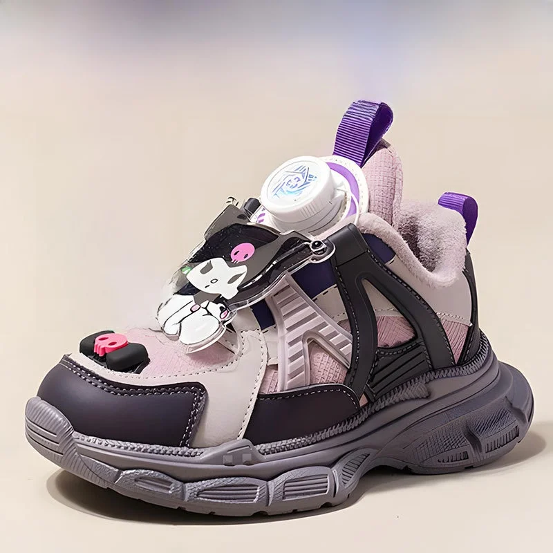 

Детская повседневная обувь, кроссовки с рисунком Куроми, весенняя обувь из искусственной кожи для девочек, Нескользящая обувь с толстой подошвой, размер 27-39