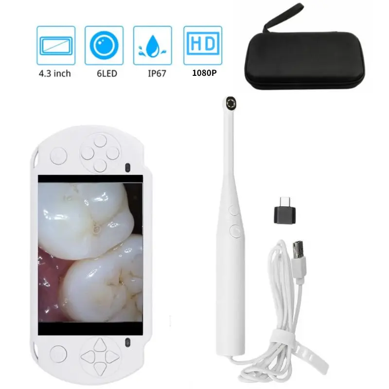Mini Home HD 720P/1080P Intraoral Endoscope Camera Visual Instruments 3-in-1 USB with 4.5-Inch HD 1080P Screen for Android/PC