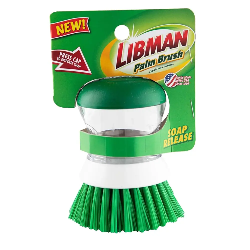 

Щетка для мытья посуды Libman с дозатором для мыла – для чистки кастрюль, сковородок и кухонных моек – эргономичная ручка, не протекает.