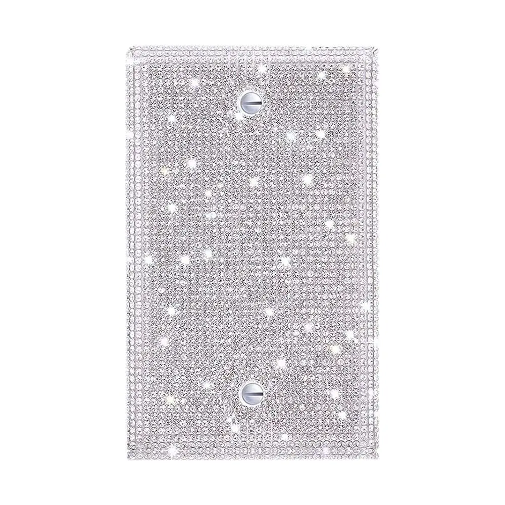 US Standard Living Room Crystal Glitter Wall Plate Cover Switch Panel Sticker Bling Plug Outlet Rhinestones  Frame