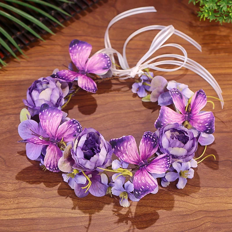 

Венок невесты, головной убор, повязка на голову с искусственным цветком, фотографии путешествий, свадебный реквизит, цветочные венки на голову, гирлянды, украшение для головного убора