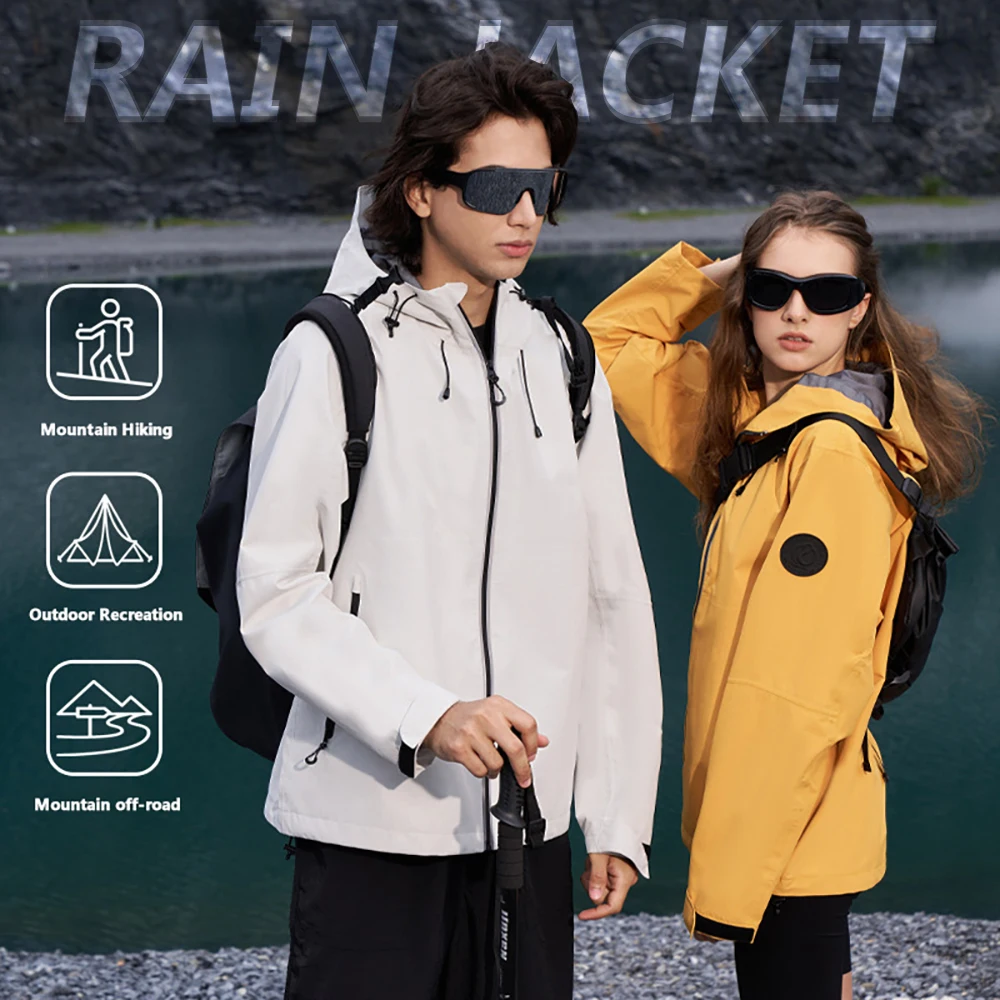 

Мужская и женская водонепроницаемая твердая куртка, ветрозащитный дождевик для пеших прогулок, треккинга, легкая компактная уличная дождевик