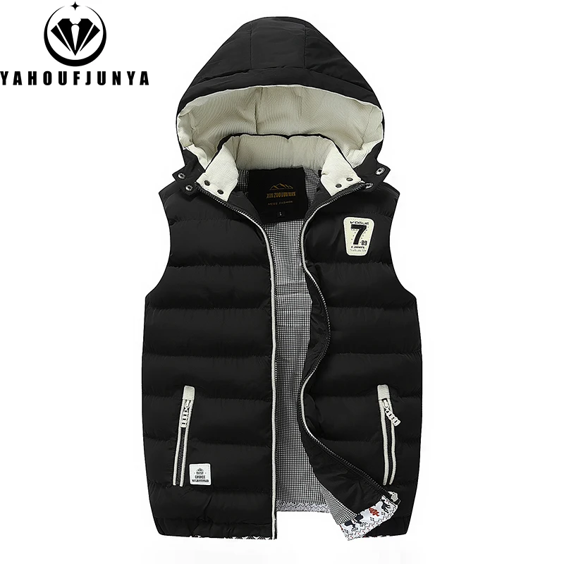 Nouveaux hommes printemps sans manches chaud détachable à capuche gilet vestes hommes automne couleur unie extérieur coupe-vent décontracté mode gilet mâle