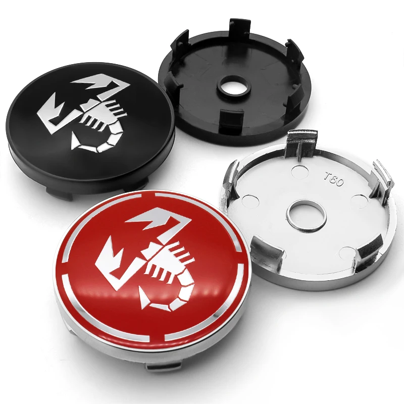 4Pcs 56mm+60mm Car Wheel Center Cap Logo Hub Cover Badge Emblem For Abarth Stilo Palio Bravo Doblo Fiat 500 Punto Accessories