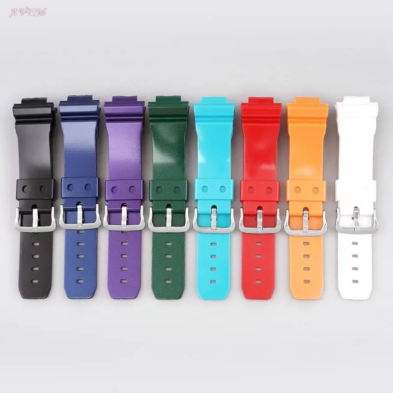 Soft Resin Watch Strap For Casio GA2100 DW5600 DW6900 GW-B5600 Pearlescent Oil Color Sport Watchband Watch Replacement Bracelet