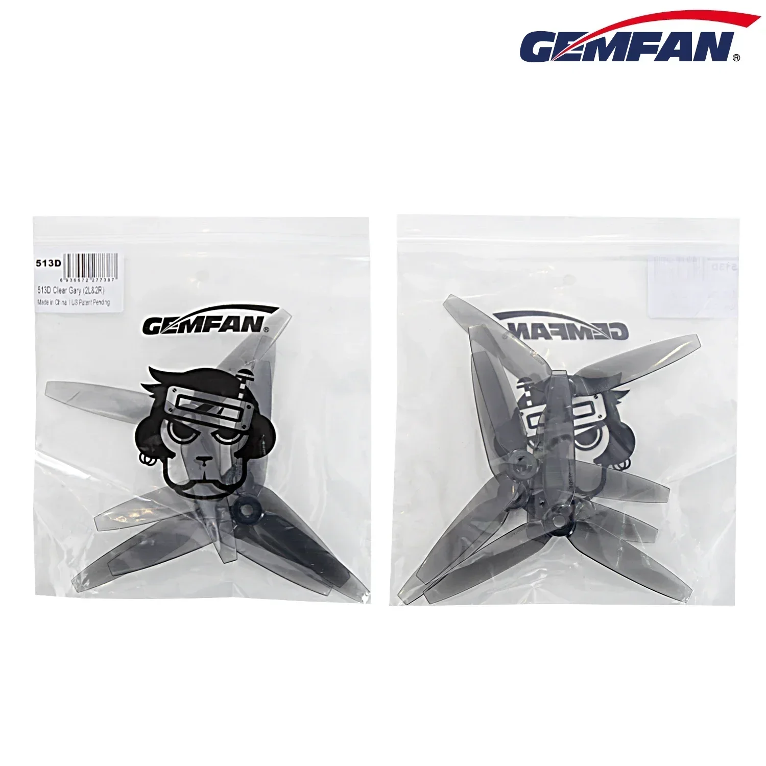 4 paia (4CW+4CCW) Gemfan 513D 5.1X3.5X3 Elica durevole 3D a 3 pale (colore casuale)