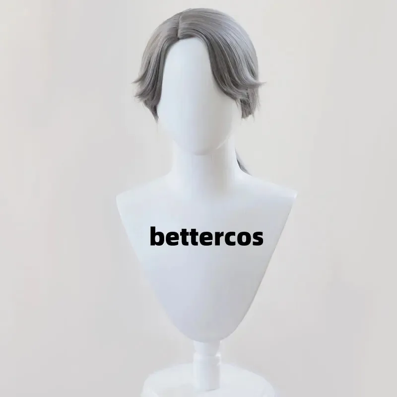 ايسوب كارل الهوية VEmbalmer تأثيري جاتو شعر رمادي داكن ألياف مقاومة للحرارة غطاء الورد + شعر مستعار Netr