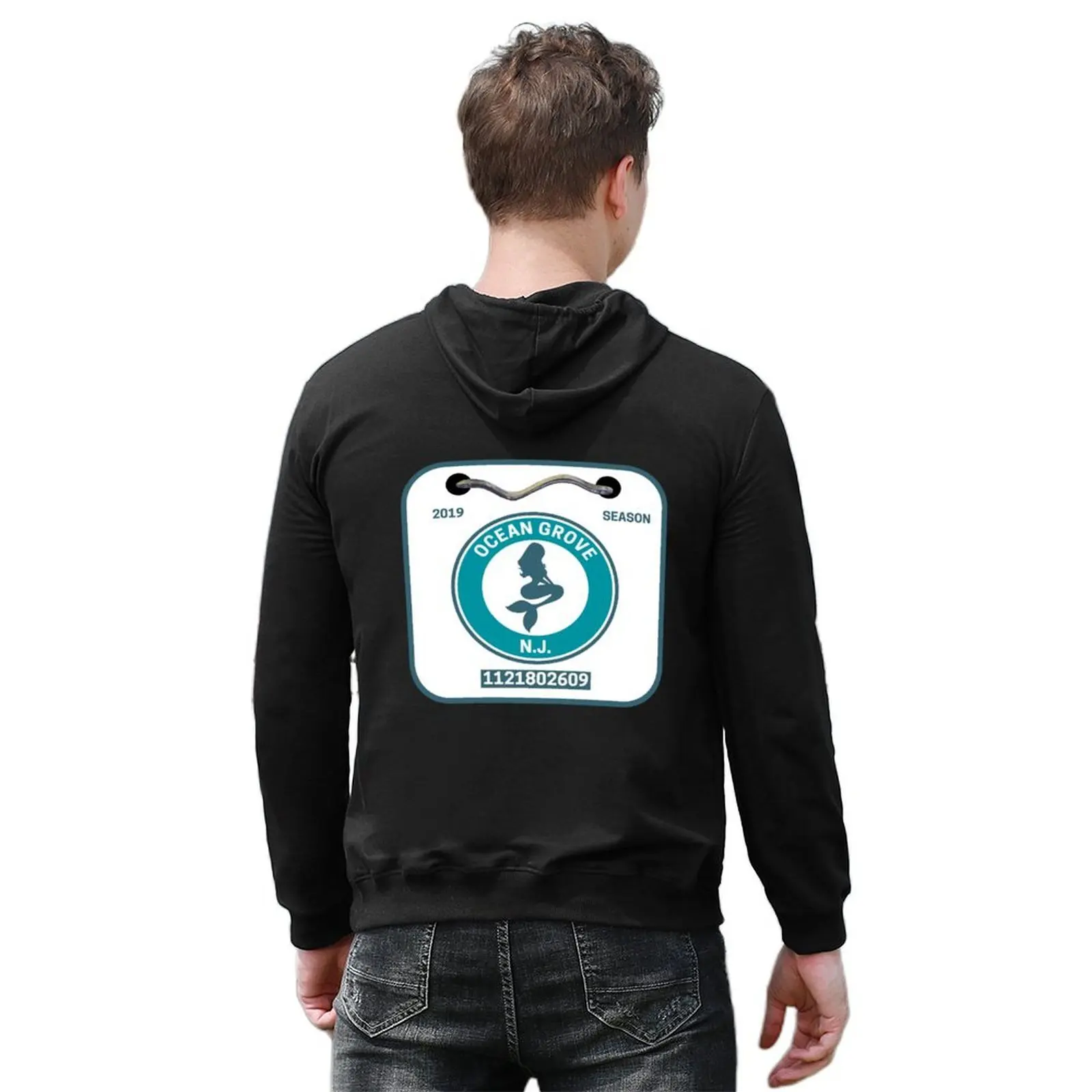 Ocean Grove New Jersey Beach Badge Hoodie fashion men mens designer clothes mens clothing graphic t shirts men graphic hoodie