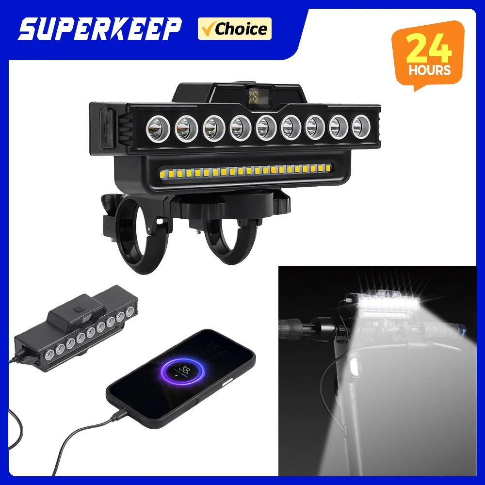 

Front Light USB Rechargeable Headlight 9 LED for Xiaomi Mi3 Mi4 Mi5 5Pro 5Max For Kugoo Kukirin Scooter With Horn Strong Light