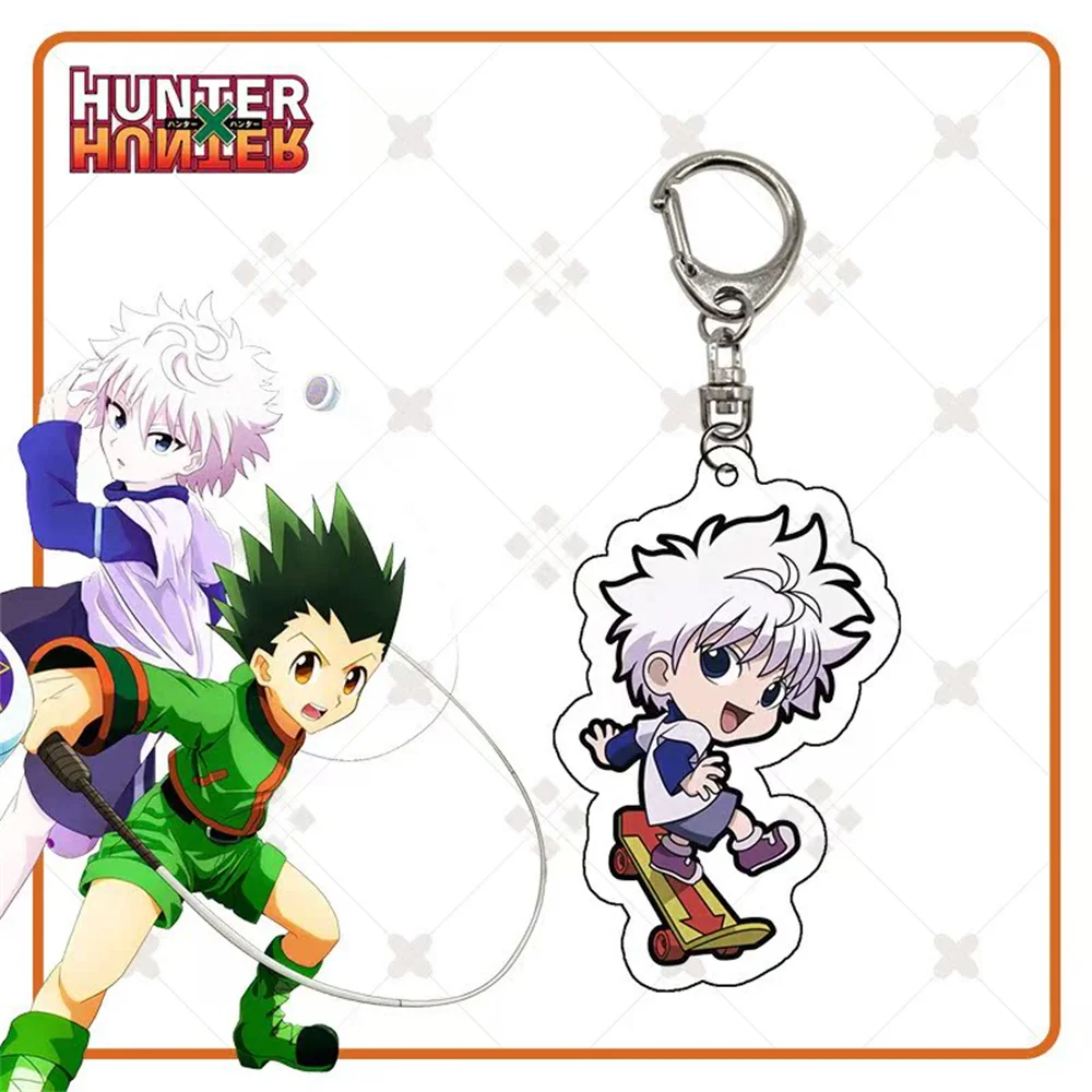 6CM Cute Anime Hunter X Hunter Acrylic Keychain Model Cosplay Characters Ornament Accessories Goods Collection Gifts