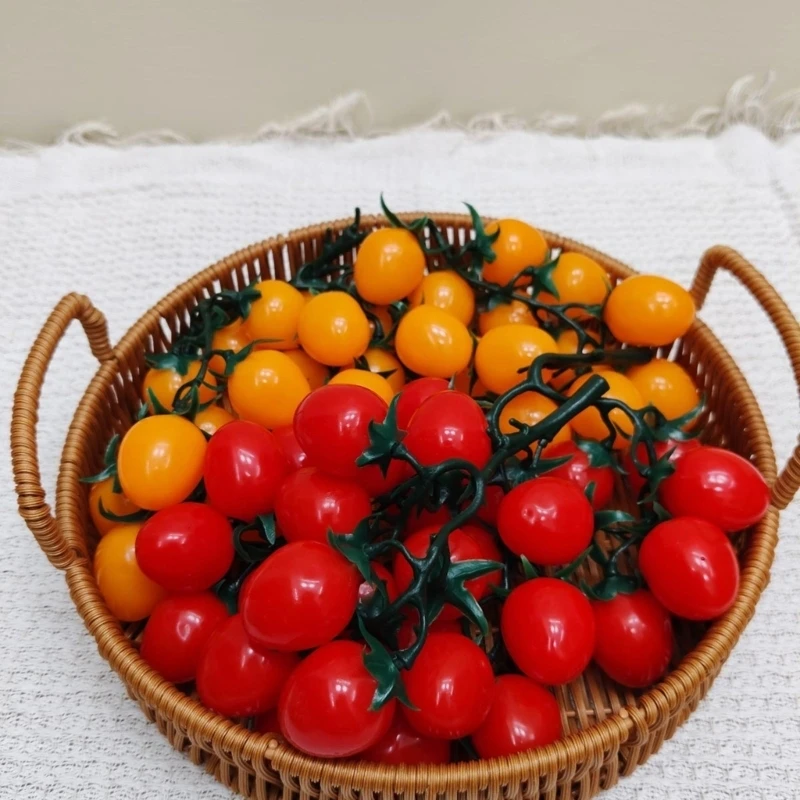 Artificial Small Tomato String Plastic Fruit Item For Restaurant Table Setting Baby Showers Centerpieces