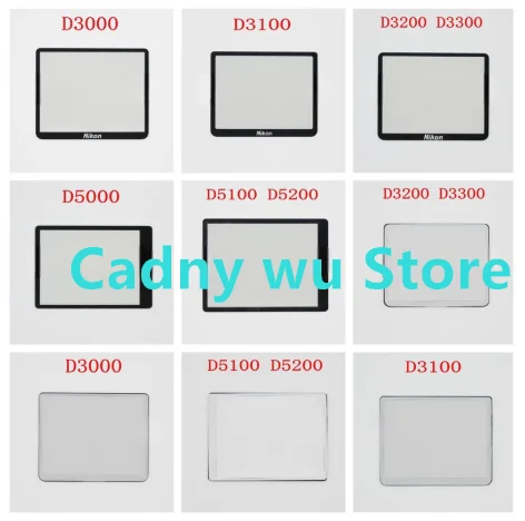 Nueva ventana de cristal exterior de pantalla LCD TFT para Nikon D3000 D3100 D3200 D3300 con cinta adhesiva pieza de reparación para cámara digital