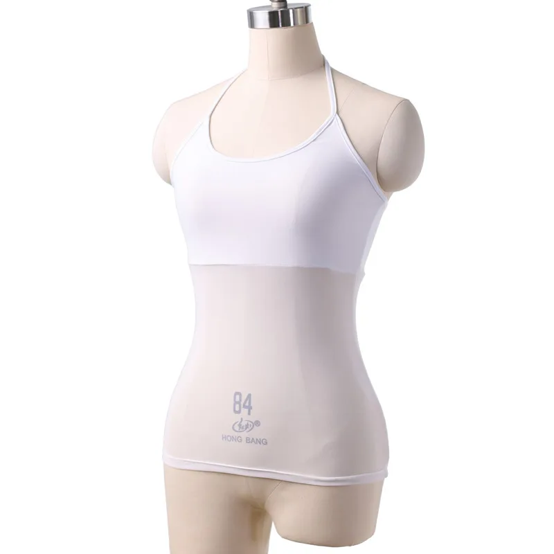 Semi-transparent yarn suspender top, belly dance suit, practice suit, practice suit.