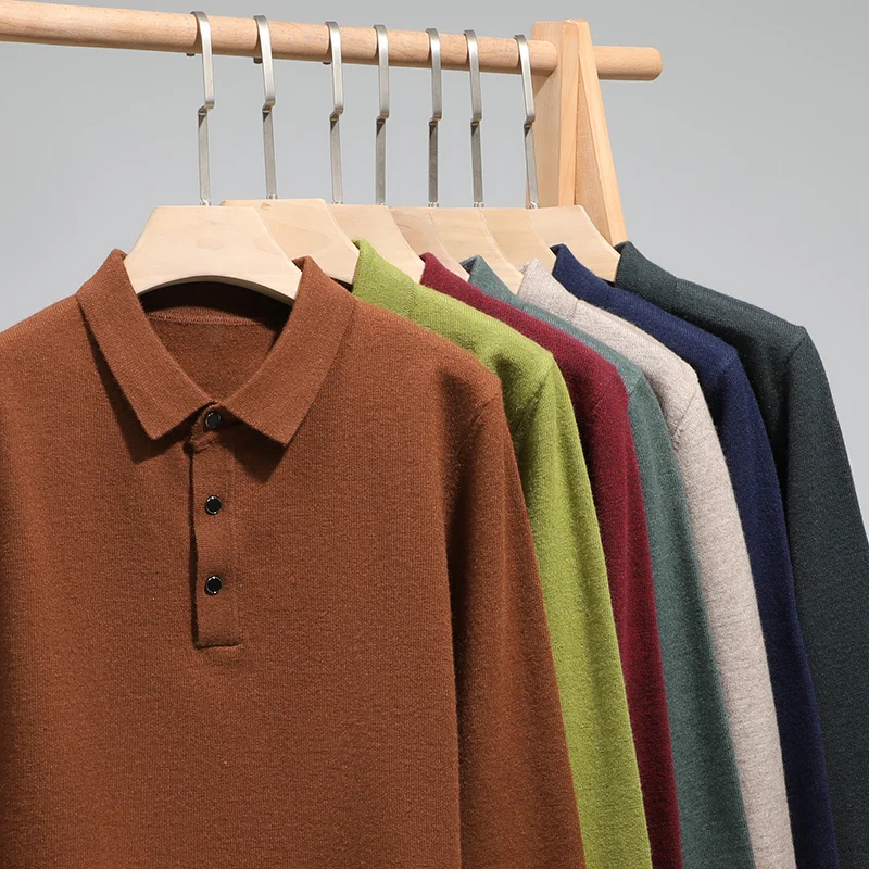 Mode automne et hiver nouveau pull en cachemire hommes de haute qualité pull décontracté ample POLO tricoté bas chemise veste chemise