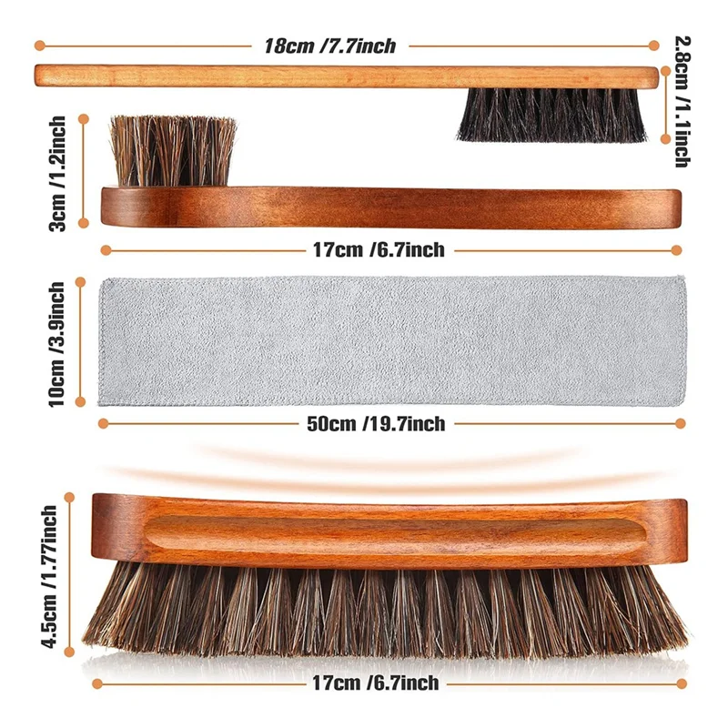 ABKS-4 pièces crin brillant chaussures brosse Kit polonais Dauber applicateurs nettoyage cuir chaussures bottes soins brosses nettoyant brosse