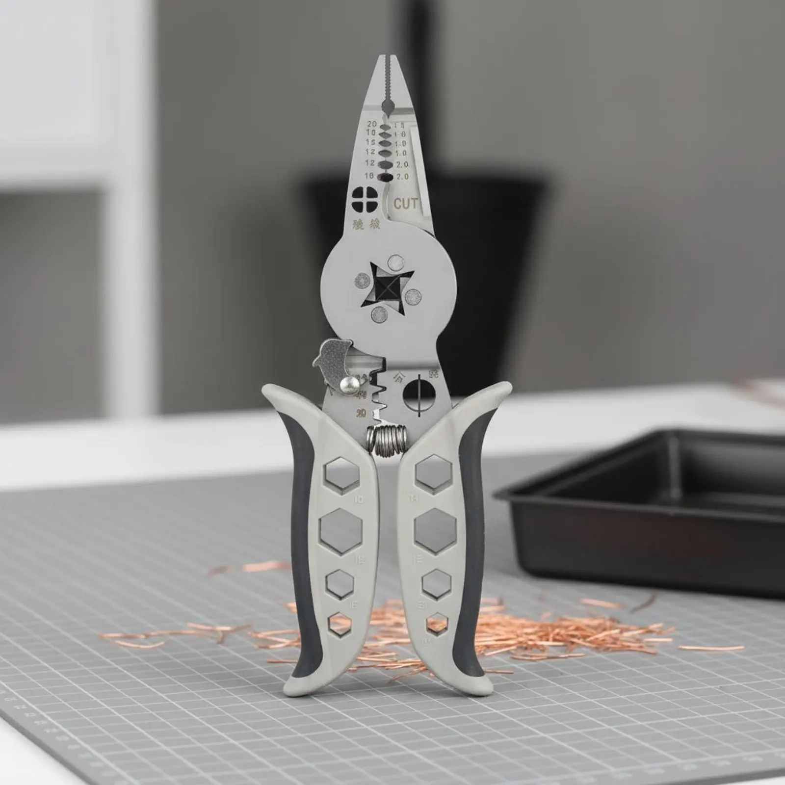 Multifunction Wire Tool Professional Grade Multi-Function Wire Stripper Electrician Pliers Elastic-Loaded Cable Cutter Crimper
