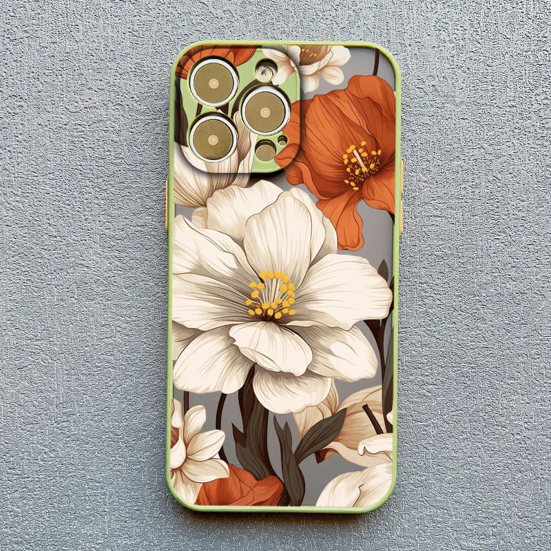 Vintage Blumen Handyhülle für iPhone 17 16 15 14 Pro Max 12 11 13 Pro Max Mini X XR XS 14 15 16 Plus Schmetterlings-Pflanzen-Rückseite – Detail 5