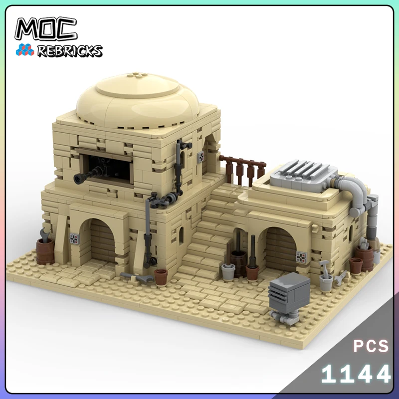 MOC Tatooine Modularny Zestaw Klocków Budowlanych Sala Sterowania Siecią Elektryczną Więzienie Battlefront 2 Dom Pustynia Kolorowa Wersja Model Zestaw Klocków Zabawka