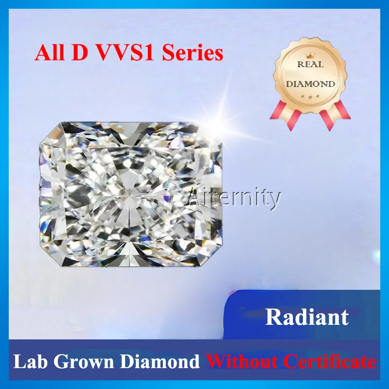 

Radiant Fancy Diamond Lab Grown Diamond HPHT CVD Without IGI Certificate Number D VVS 3EX Cut SUPER WHITE STONE