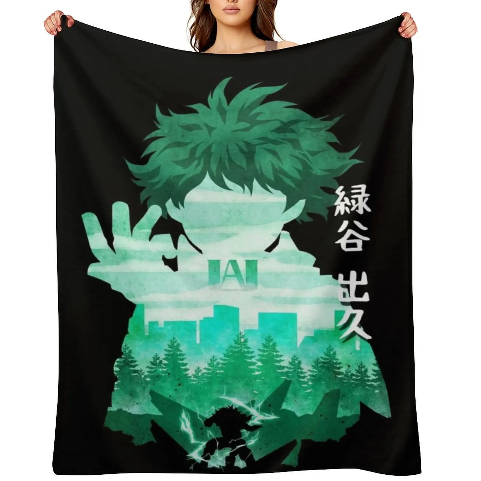 

Deku Midoriya Izuku One For All Hero Academy #5 Throw Blanket Soft Plush Plaid Quilt Heavy wednesday Blankets