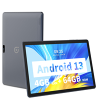 PRITOM 10.1 Inch Tablet PC Android 13 4GB(2+2 VIRTUAL)) 64 GB Quad Core Bluetooth WiFi with 3G SIM card Slot