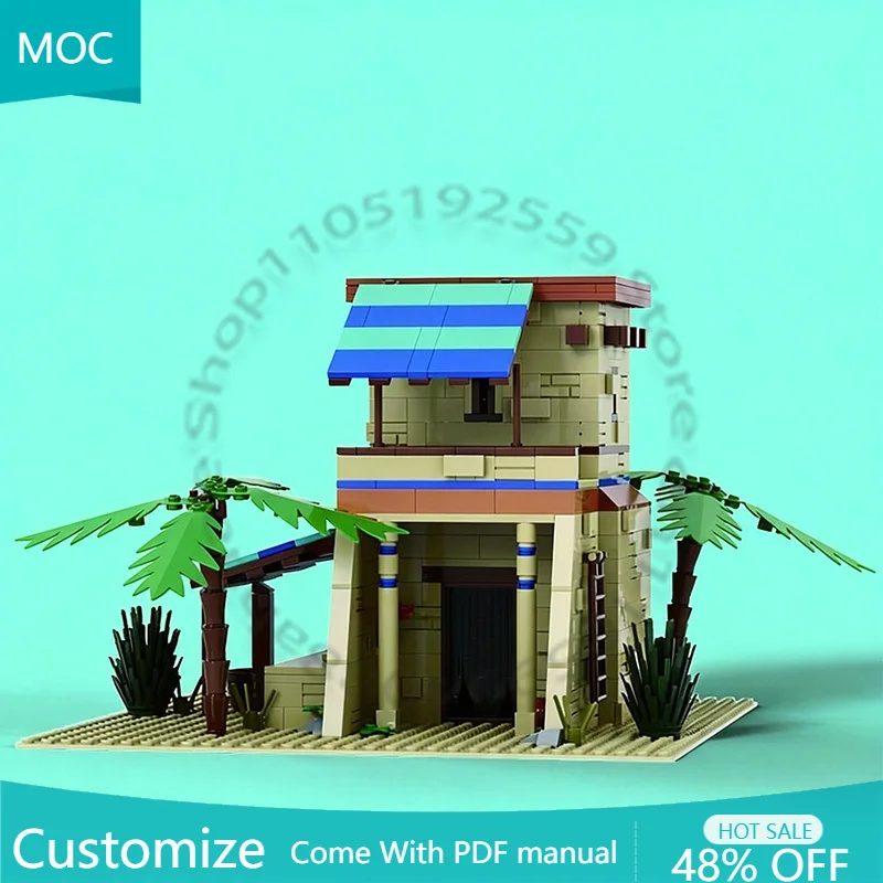 

709 деталей Модульный конструктор «Египетская архитектура» 1:1 MOC, настраиваемый модульный конструктор, простая популярная игрушка для самостоятельной сборки, подарок на день рождения для детей