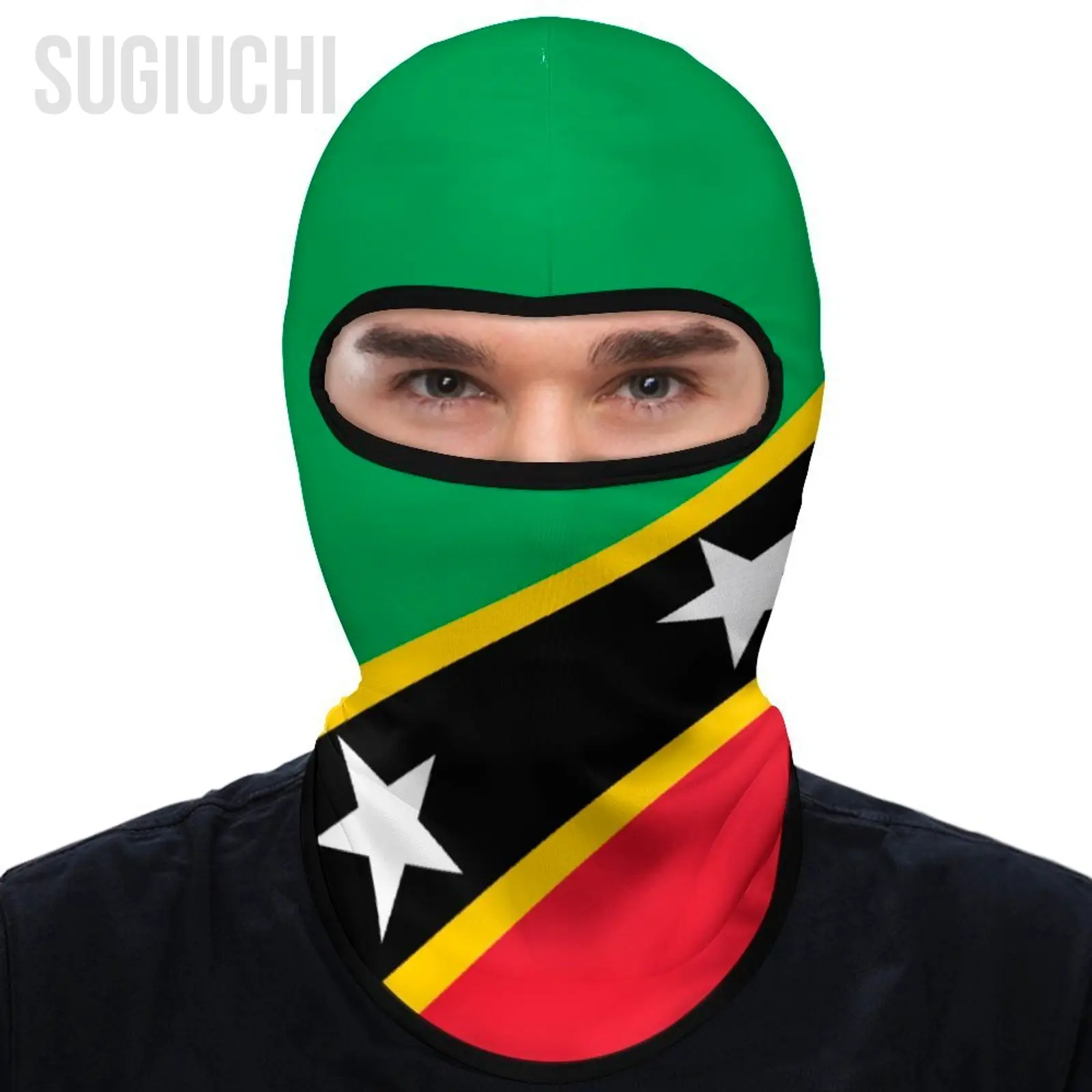 

Saint Kitts And Nevis Flag Outdoor Sunscreen Motorcycle Face Mask Moto Biker Wind Stopper Windproof Bicycle Cycling Headgear