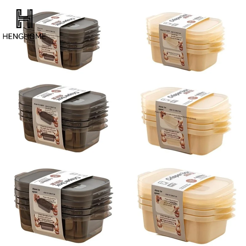 1/3pcs Refrigerator Food Sealed Crisper Containers Fresh Fruit Vegetables Steak Meat Storage Box Organizer Kitchen Accessories