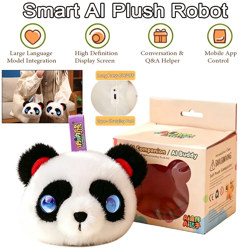 AI Plush Rechargeable Keychain Smart Chat Interactive Emotional Companion Smart Robot Children's Doll Backpack Decoration Gift