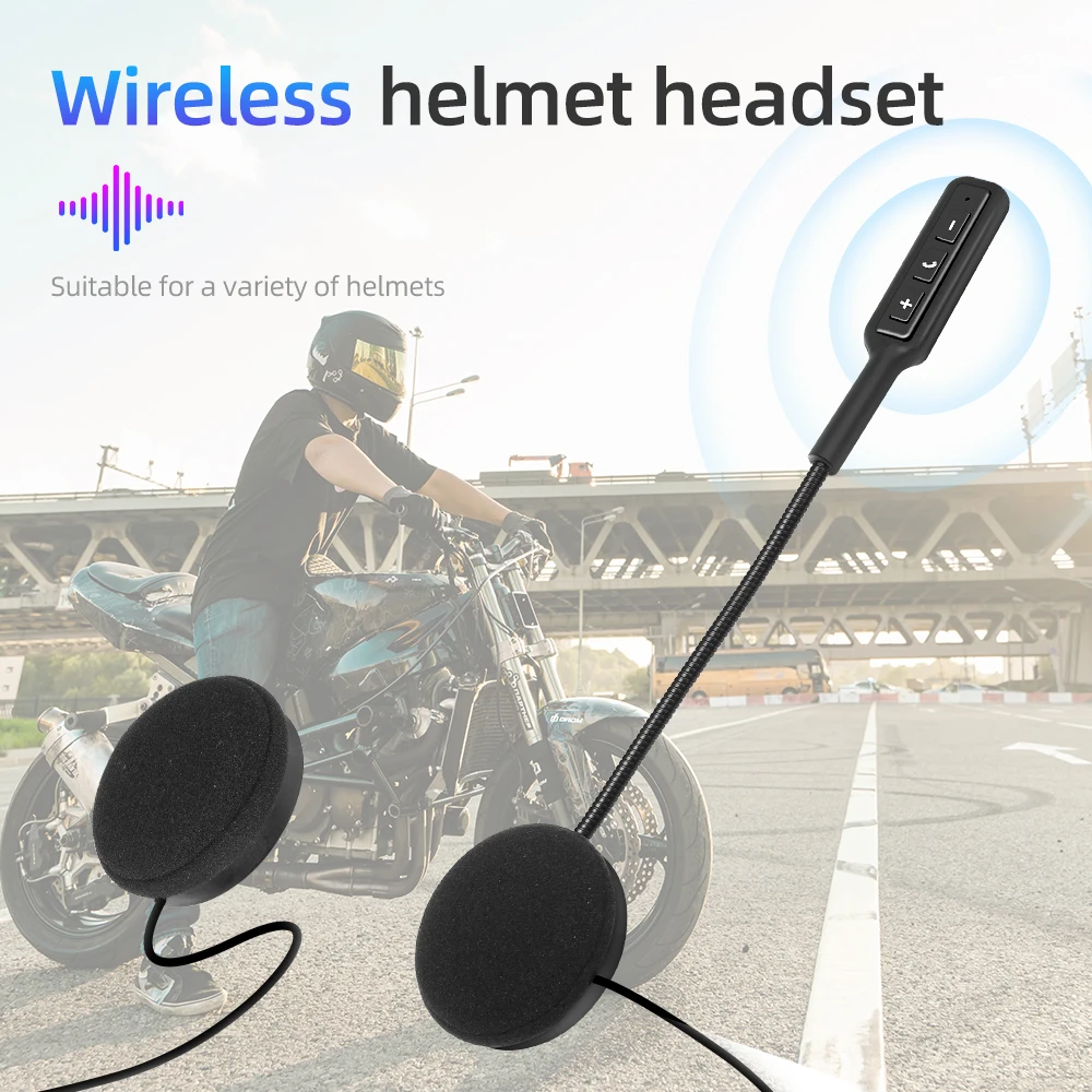 Kebidumei Bluetooth5.0 Speaker Moto Helmet Headset Ultra-Thin Motorcycle Earphones Wireless Headphone Handsfree Call Music Play