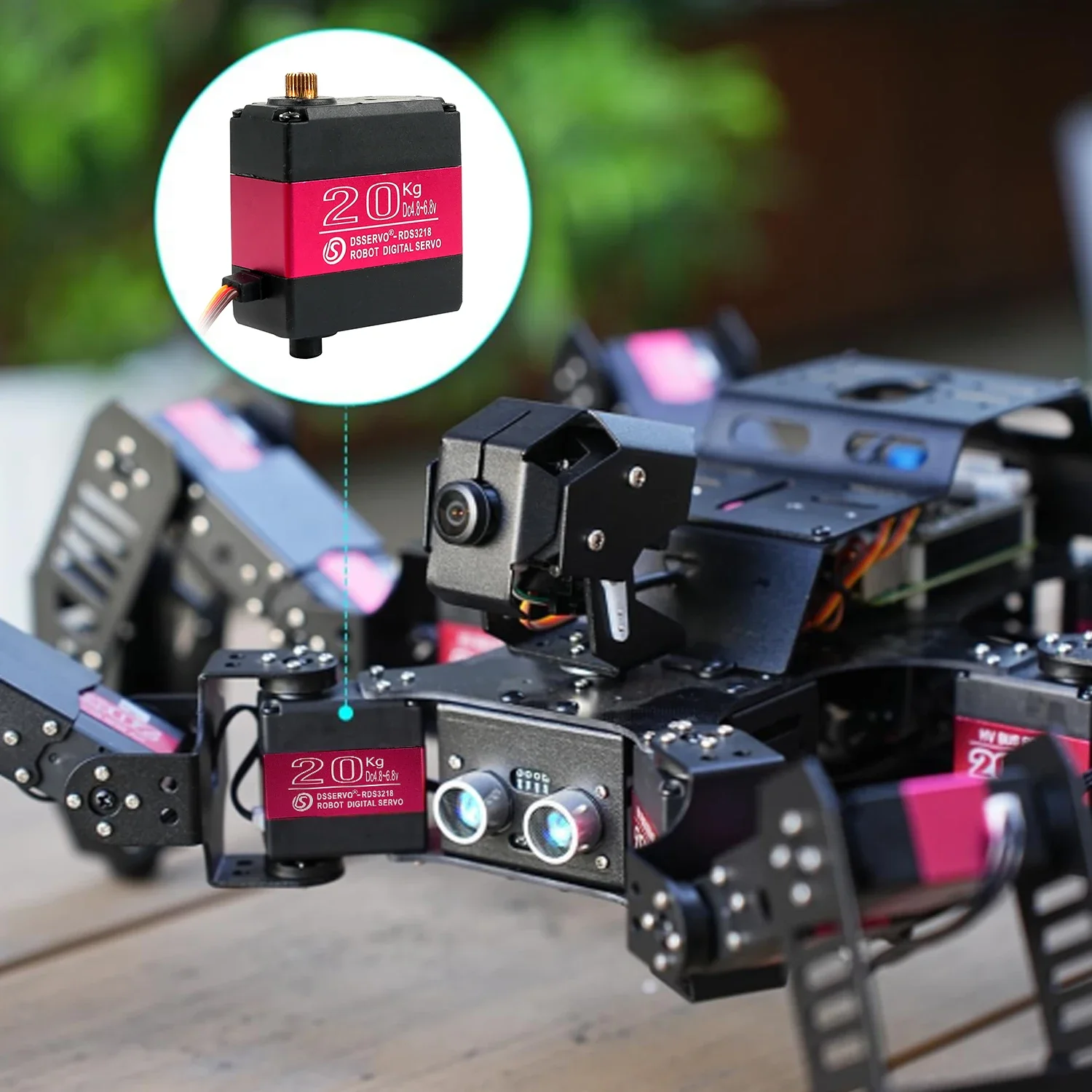 RDS3218 Servo Metal Gear digitale da 20 kg 180/270 gradi IP66 impermeabile con supporto a U per robot per auto RC fai da te