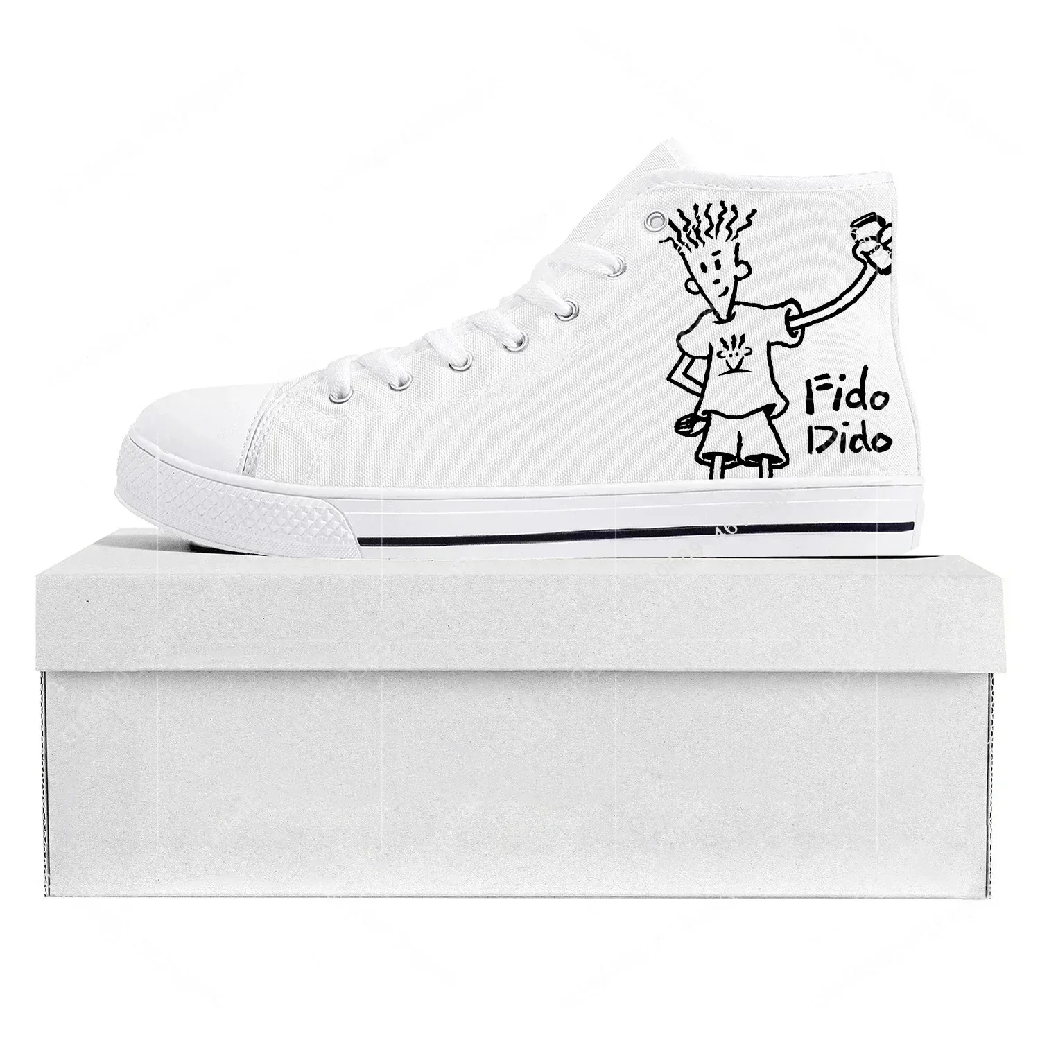 

Fido Dido Fashion High Top High Quality Sneakers Mens Womens Teenager Canvas Sneaker Casual Couple Shoes Custom Made Shoe White