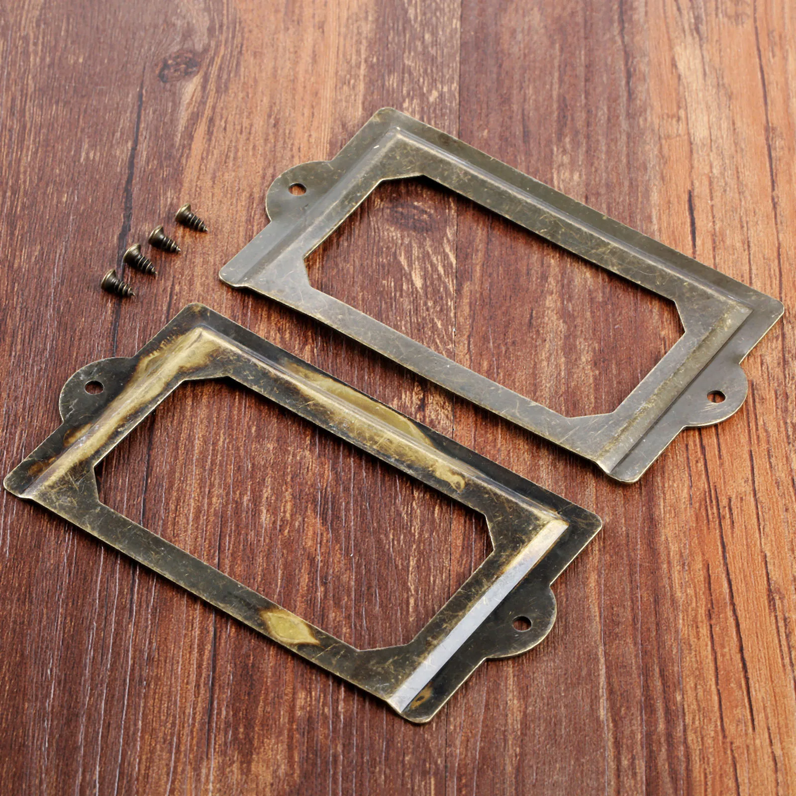 2pcs Label Tag Frames Antique Bronze 125*69mm Furniture Cabinet Label Tag Pull Handle Card Holder Door Knobs