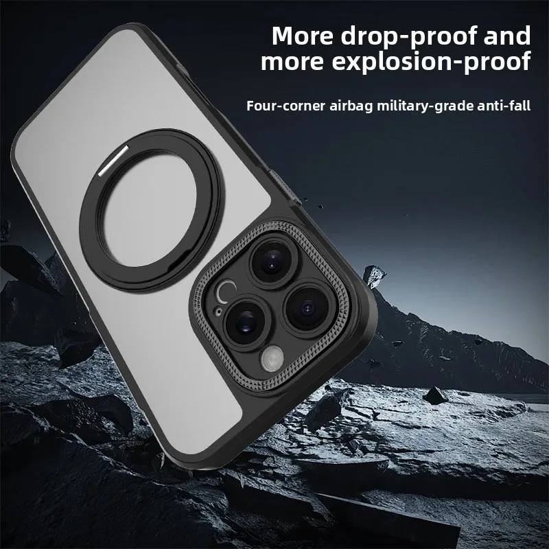 Compatible avec iPhone 16 Pro Max Étui de protection avec support magnétique - Conception de trou de précision pour iPhone 16