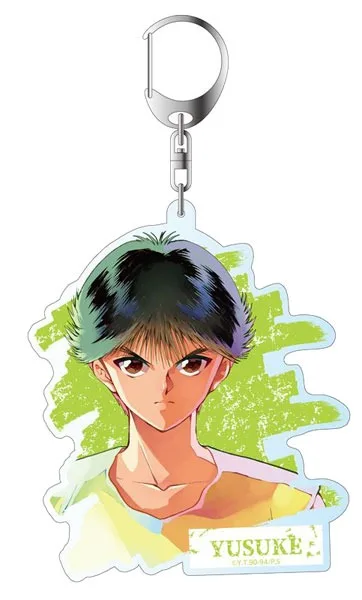 6cm Anime Fans Gifts Yu Yu Hakusho Acrylic Keychain Assembly HD Characte Hiei Kurama Yuusuke Urameshi Ornaments Friend Gifts