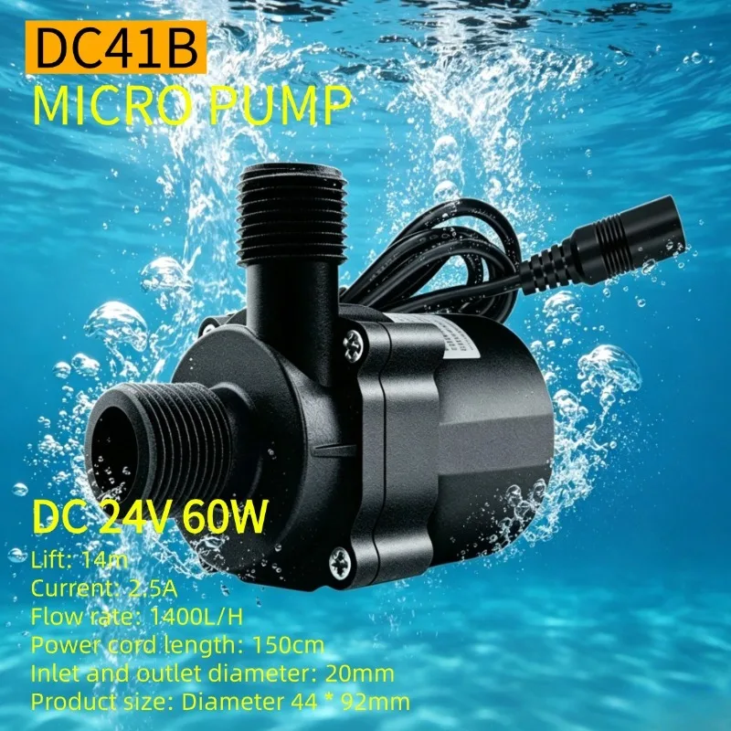 DC41B DC 24V 60W Hochtemperatur-Wasserpumpe Tragbare Elektrische Pumpe für Auto-Montage Outdoor-Dusche Haarwäsche