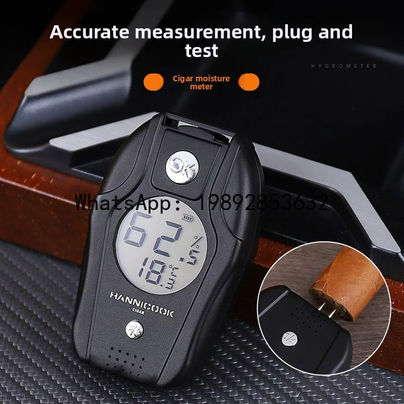 

High-sensitivity cigar humidor hygrometer - internal temperature and humidity monitor