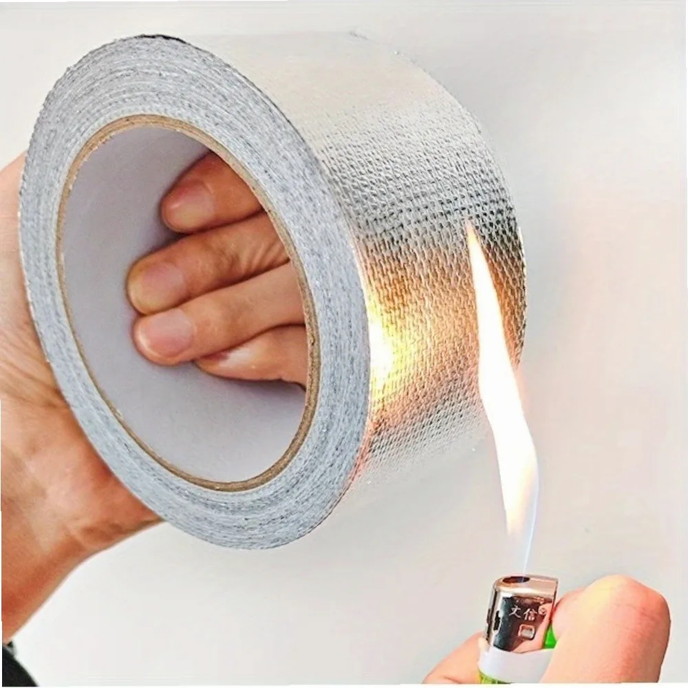 High Temperature Fiberglass Aluminum Foil Tape Heat Resistant Insulation Seal Tape for HVAC AC Pipe Duct Copper Coolant