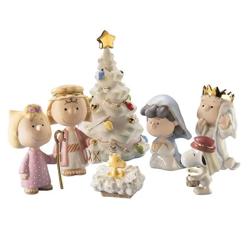 Cartoon Snoopy Ceramic Ornament Kawaii Lucy Charlemagne Christmas Peanuts Family Peanuts Ceramic Ornament Children Gift